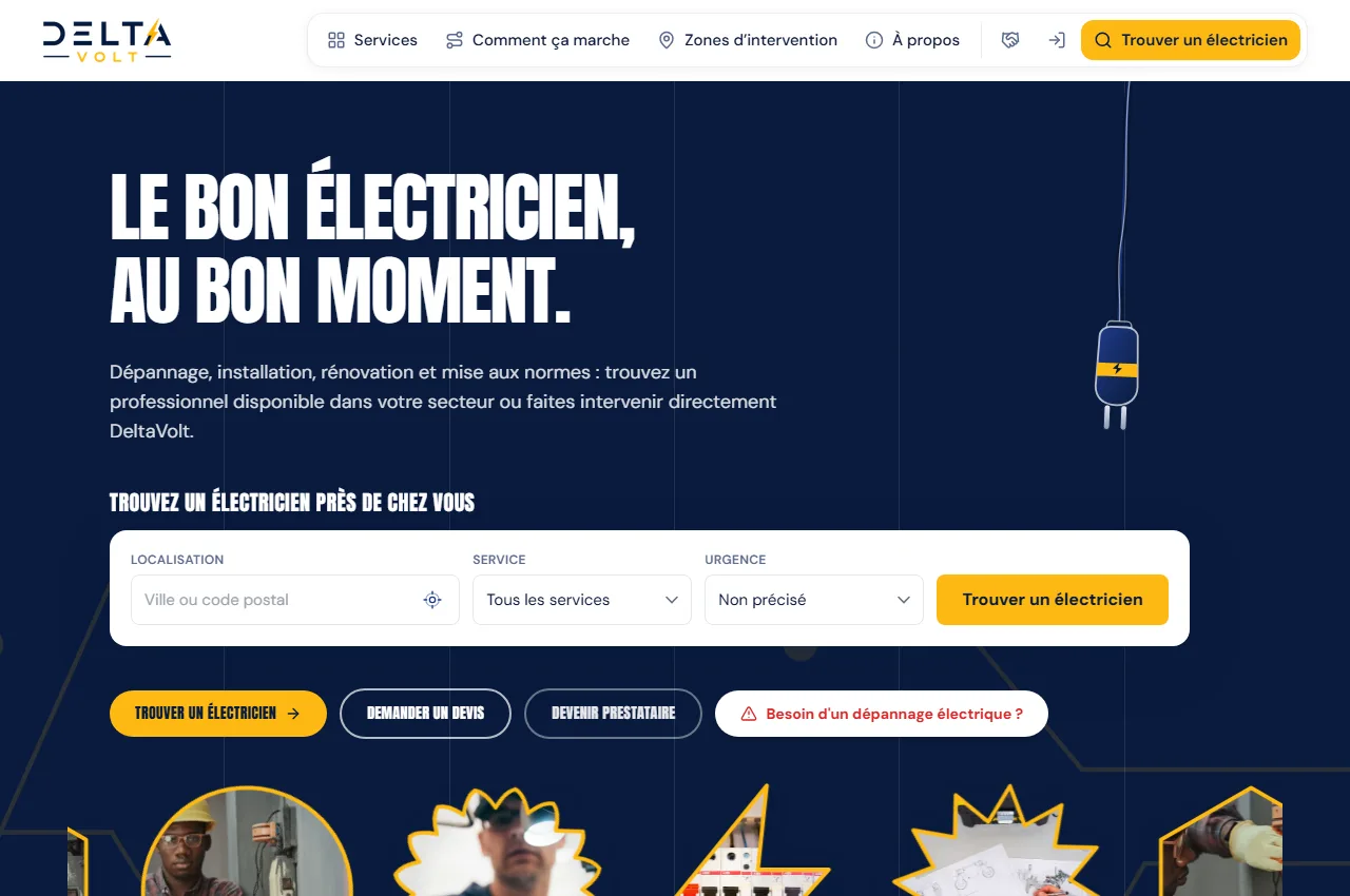 DeltaVolt — plateforme d'électriciens