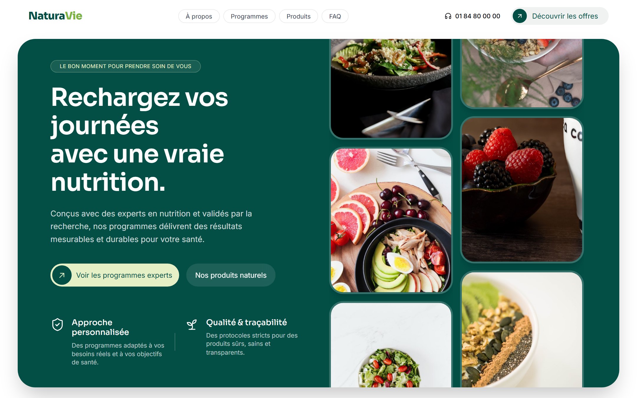 NaturaVie — landing nutrition & vitalité